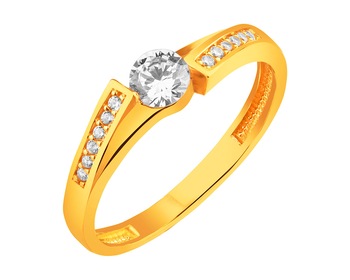 14ct Yellow Gold Ring with Cubic Zirconia></noscript>
                    </a>
                </div>
                <div class=