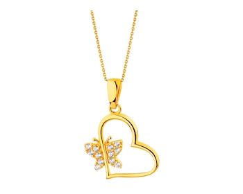 8ct Yellow Gold Pendant with Cubic Zirconia