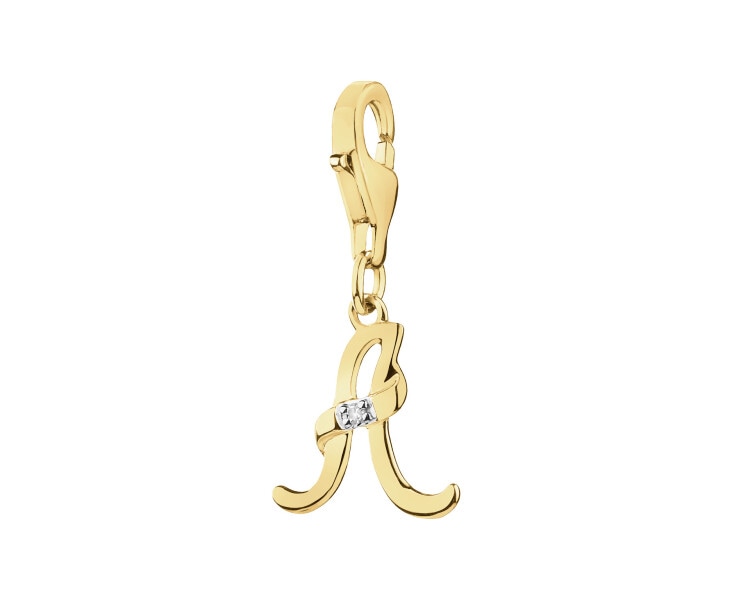 9ct Yellow Gold Pendant with Diamond - 0,004 ct - fineness 9 K