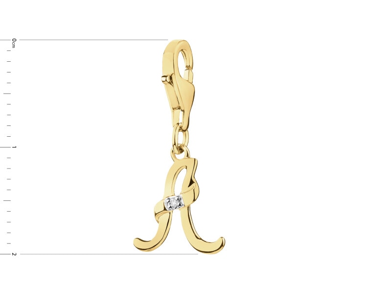 9ct Yellow Gold Pendant with Diamond - 0,004 ct - fineness 9 K