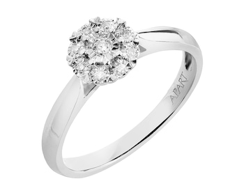 9ct White Gold Ring with Diamonds 0,05 ct - fineness 9 K