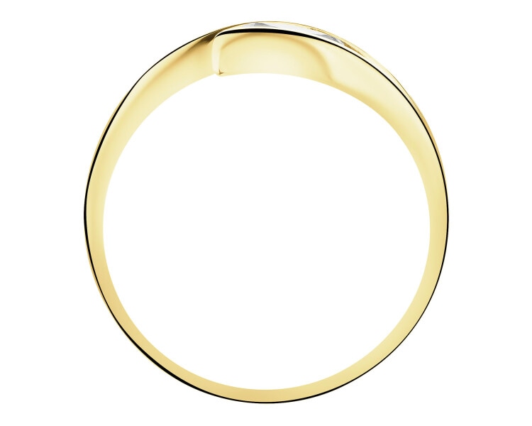 Złoty pierścionek z cyrkoniami