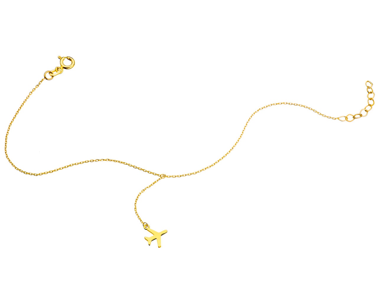 Złota bransoletka - samolot