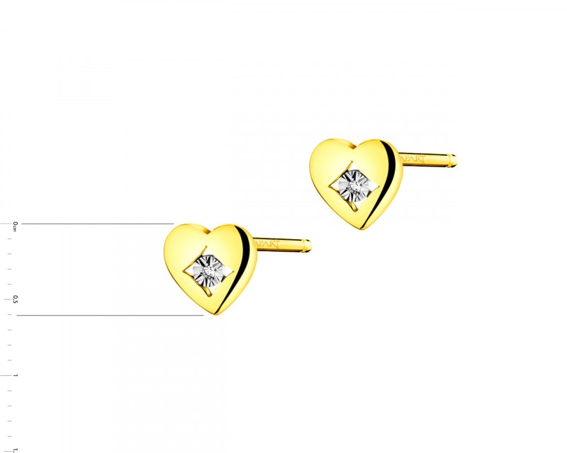 9ct Yellow Gold, White Gold Earrings with Diamonds 0,006 ct - fineness 375