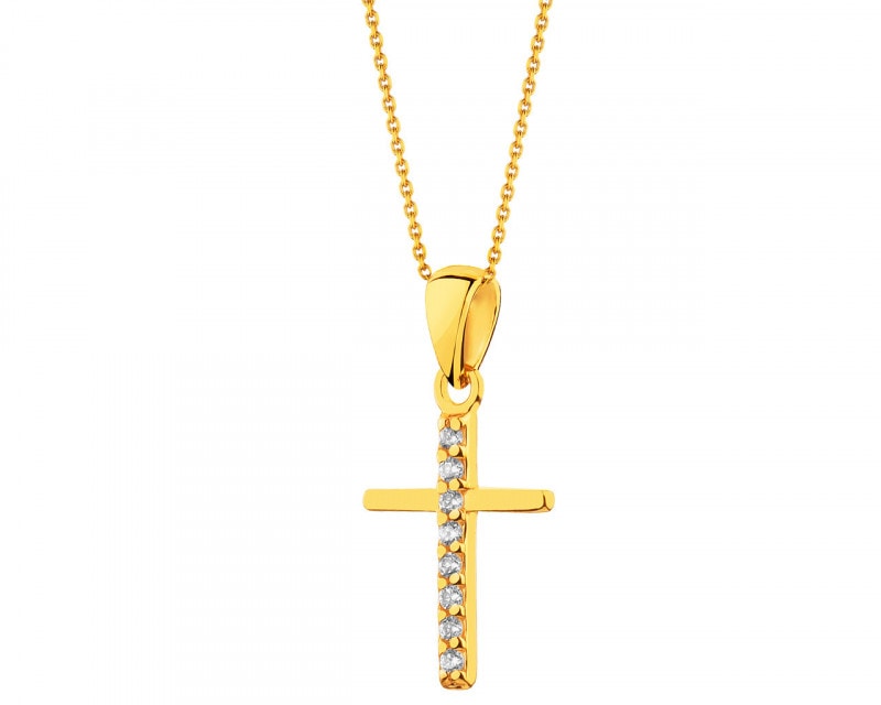 14ct Yellow Gold Pendant with Cubic Zirconia