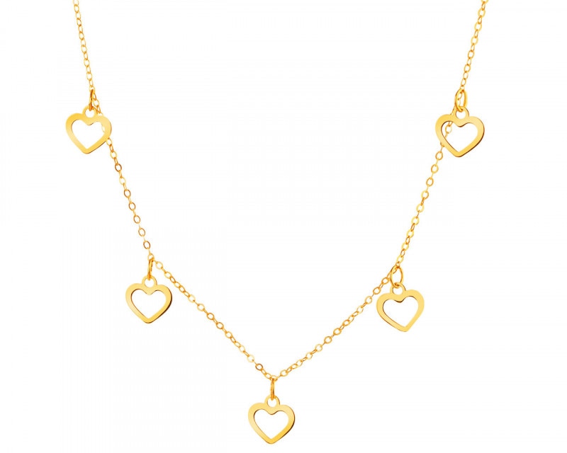 Zlatý náhrdelník se srdci