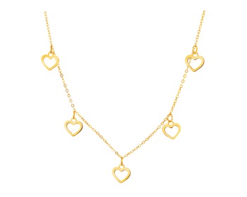 Zlatý náhrdelník se srdci