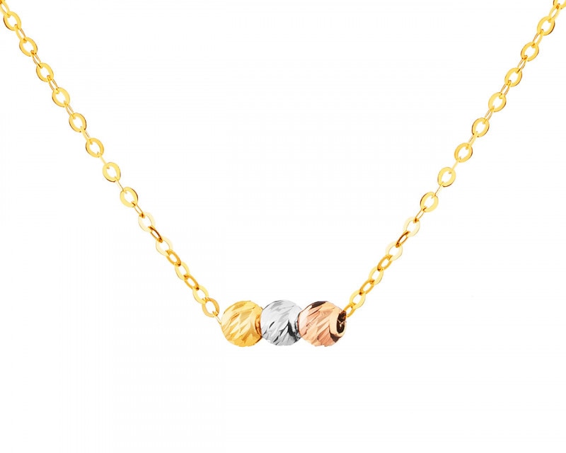 14ct Yellow Gold, White Gold, Pink Gold Necklace