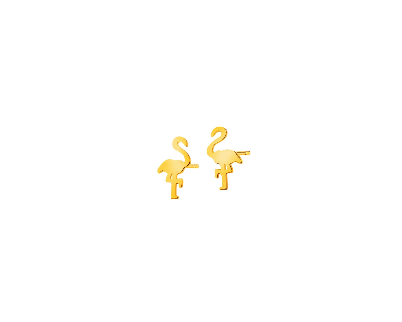Złote kolczyki - flamingi