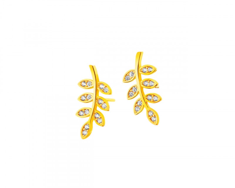 9ct Yellow Gold Earrings with Cubic Zirconia