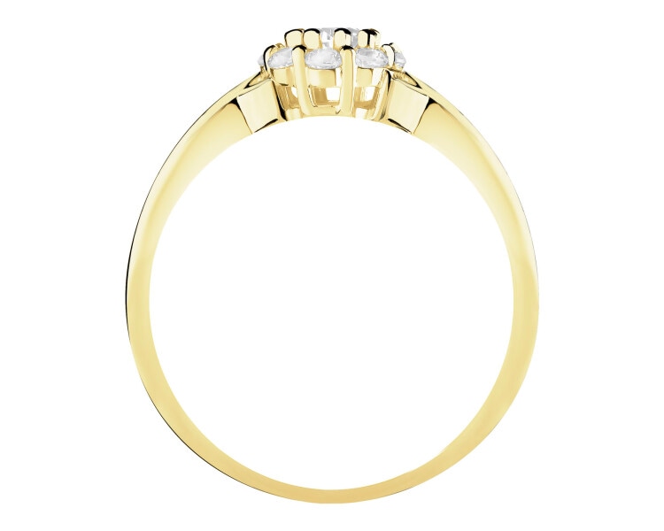 Złoty pierścionek z cyrkoniami