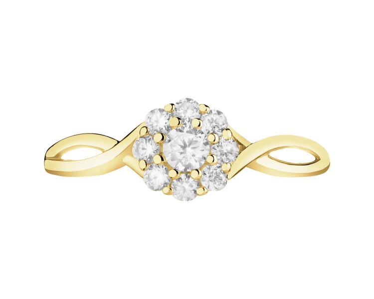 Złoty pierścionek z cyrkoniami