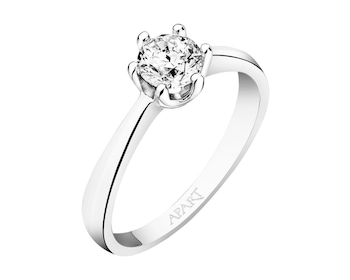 14ct White Gold Ring with Diamond 0,50 ct - fineness 14 K