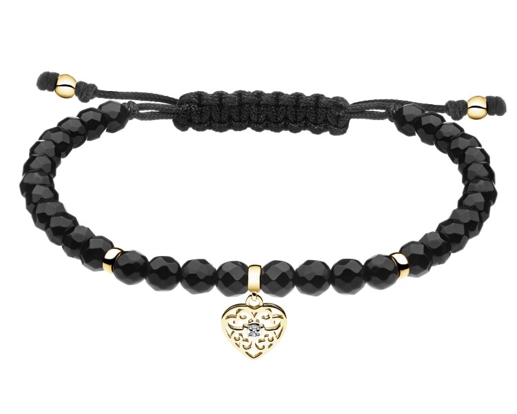 9ct Yellow Gold Bracelet with Diamond - fineness 9 K