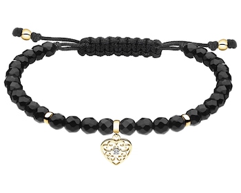 9ct Yellow Gold Bracelet with Diamond - fineness 9 K