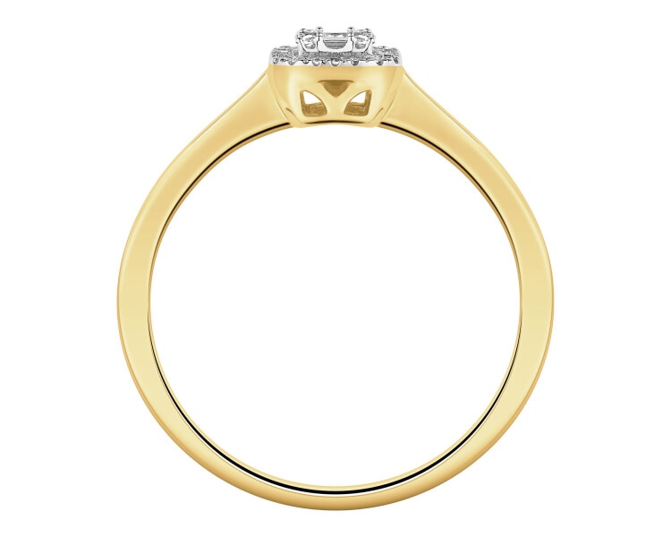 14ct Yellow Gold Ring with Diamonds - 0,08 ct - fineness 14 K