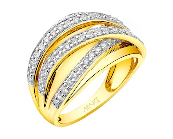 14ct Yellow Gold Ring with Diamonds 0,65 ct - fineness 14 K