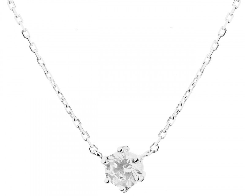 14ct White Gold Necklace with Cubic Zirconia