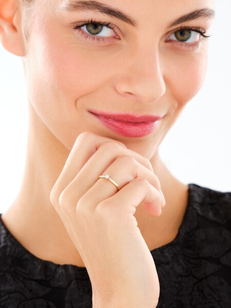 14ct Yellow Gold Ring with Diamond - 0,02 ct - fineness 585