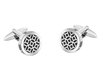 Stainless Steel Cufflink with Onyx