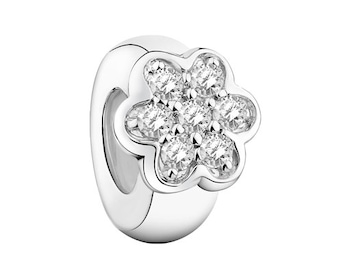 Sterling Silver Beads Pendant with Cubic Zirconia - Stopper - Flower></noscript>
                    </a>
                </div>
                <div class=
