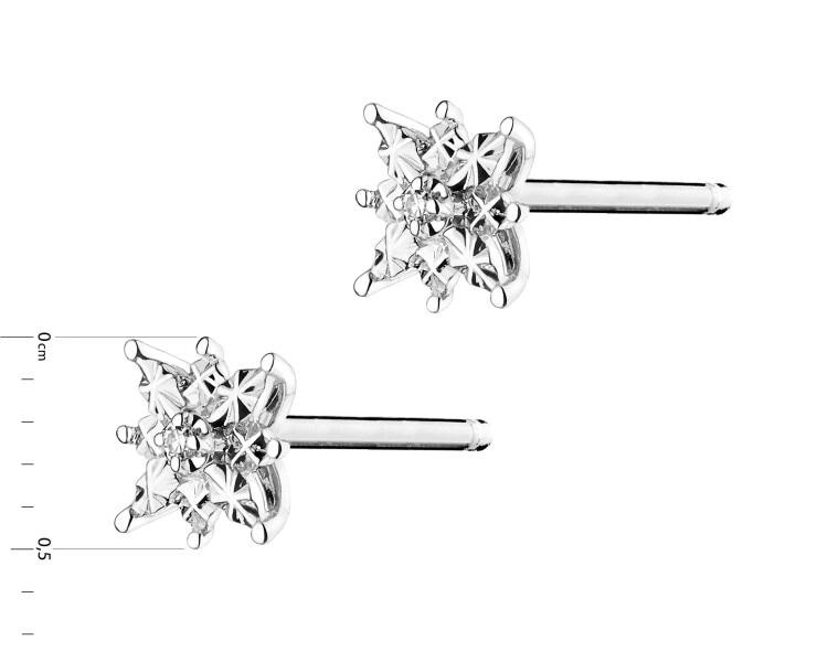 White Gold Diamond Earrings - 0,006 ct - fineness 9 K