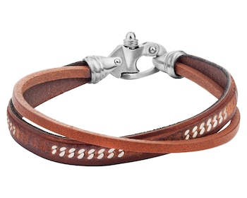 Stainless Steel Leather Strap Bracelet></noscript>
                    </a>
                </div>
                <div class=