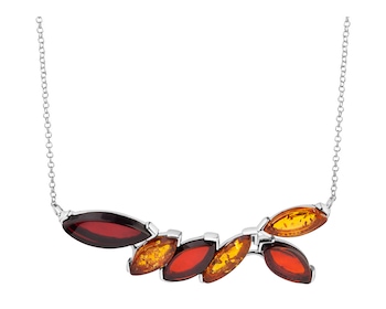 Sterling Silver Necklace with Amber