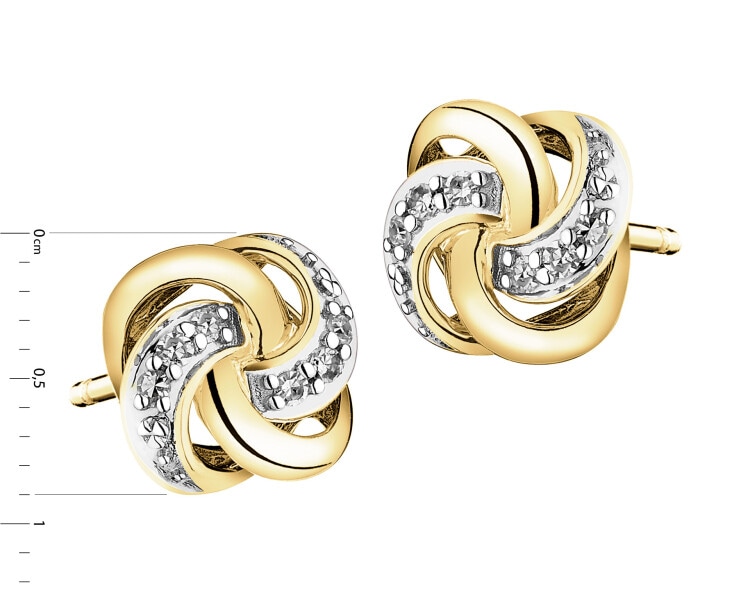 Náušnice ze žlutého zlata s diamanty - 0,06 ct - ryzost 585