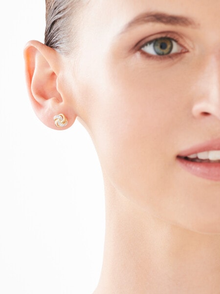 Náušnice ze žlutého zlata s diamanty - 0,06 ct - ryzost 585