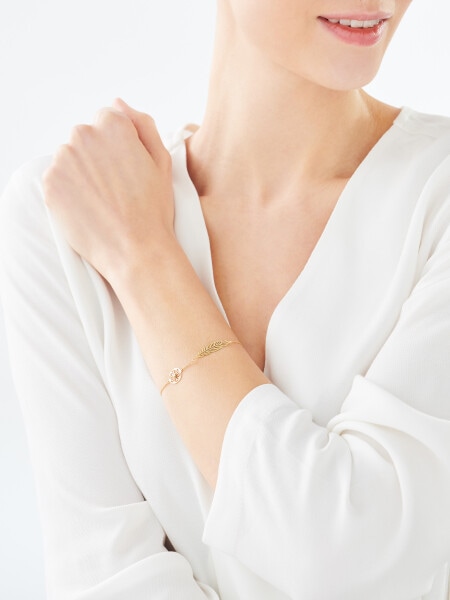 9ct Yellow Gold, White Gold Bracelet with Diamond - 0,005 ct - fineness 375