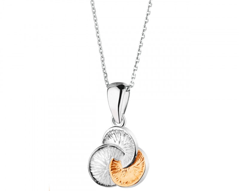 Rhodium-Plated Silver, Gold-Plated Silver Pendant 