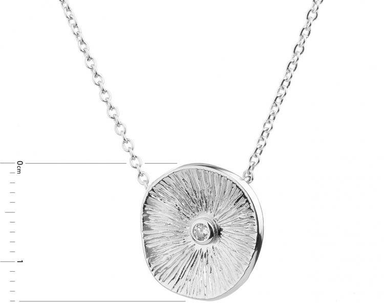 Naszyjnik srebrny z cyrkonią - koło