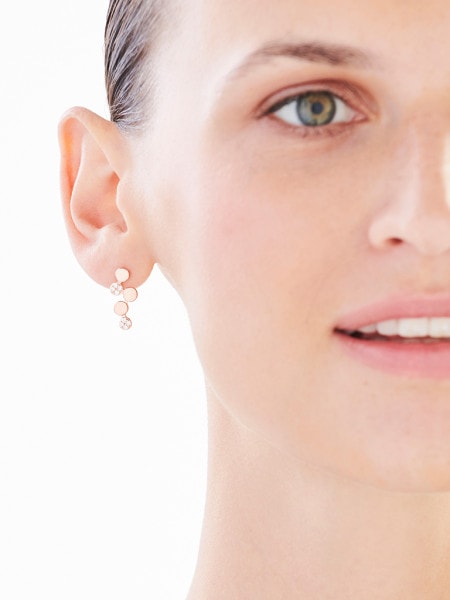Gold-Plated Silver Earrings with Cubic Zirconia