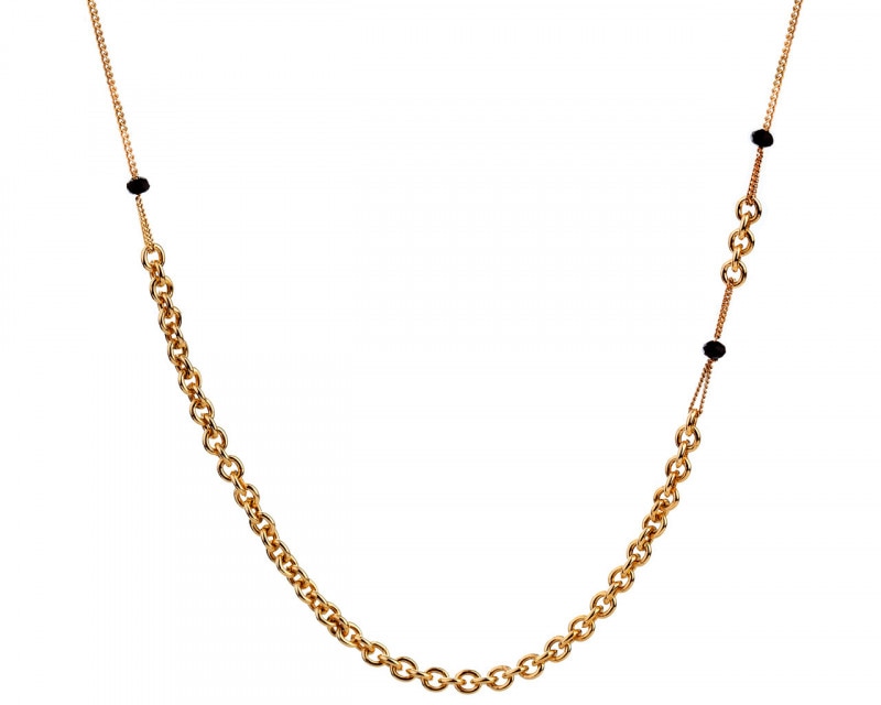 Gold-Plated Silver Necklace with Crystal