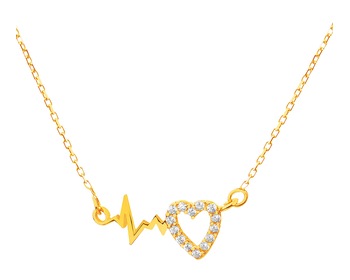 Zlatý náhrdelník se zirkony - Srdce, EKG></noscript>
                    </a>
                </div>
                <div class=