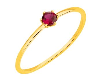 14ct Yellow Gold Ring with Synthetic Ruby