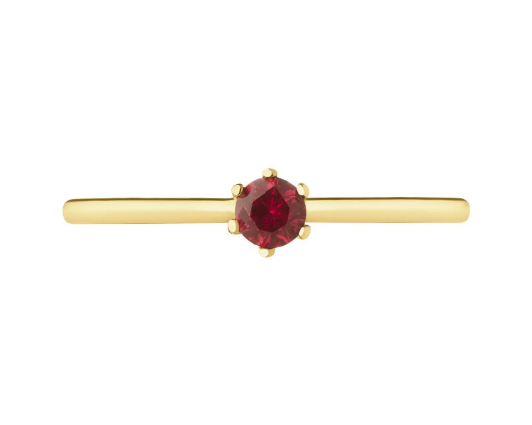 14ct Yellow Gold Ring with Synthetic Ruby