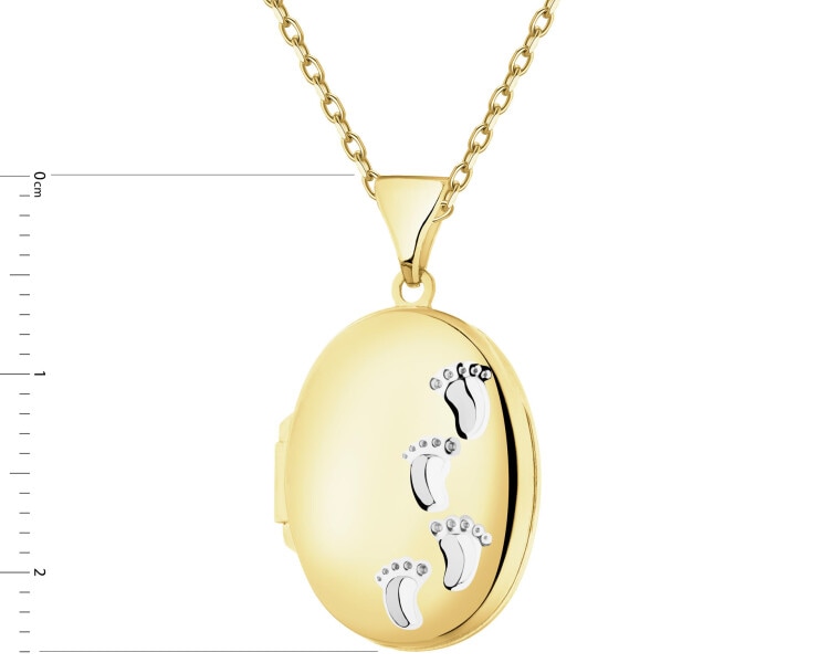 9ct Rhodium-Plated Yellow Gold Pendant