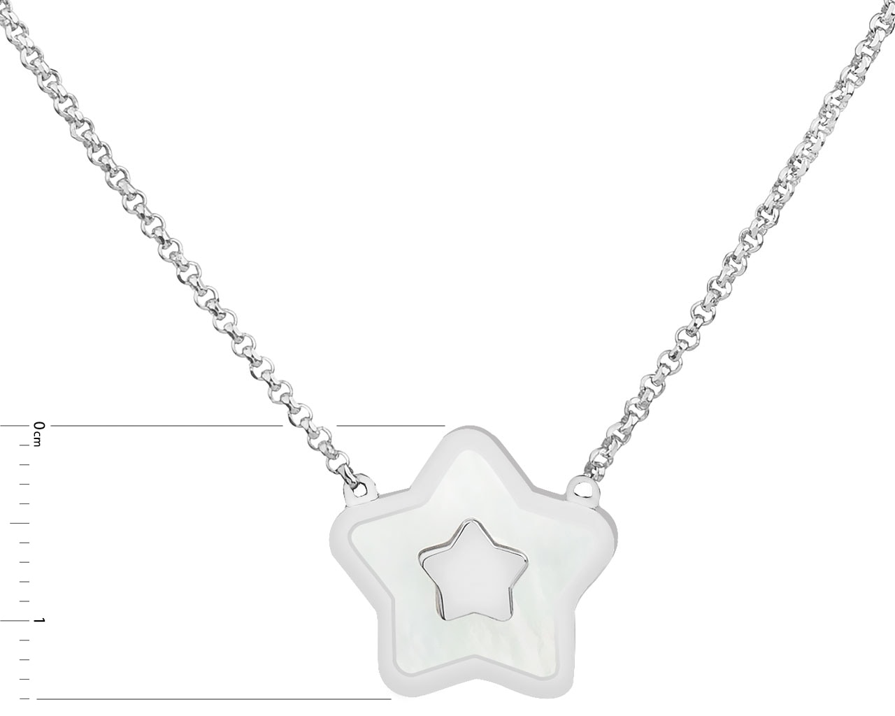 Naszyjnik srebrny z masą perłową - gwiazda