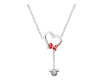 Sterling Silver & Enamel Necklace - Mini Mouse, Bow, Disney