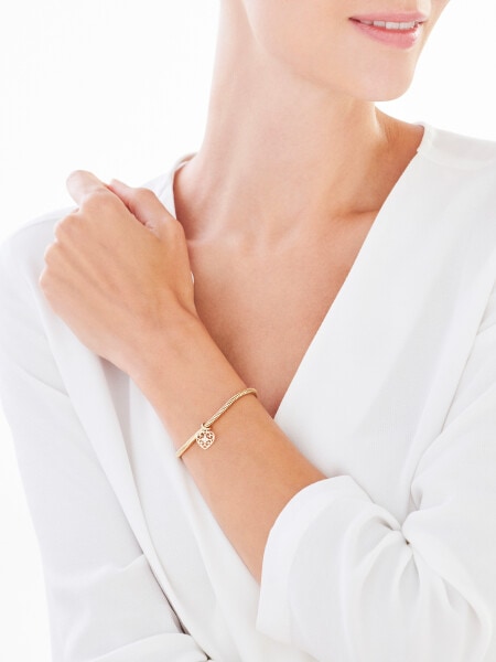 Złota zawieszka beads z brylantem - serce - 0,008 ct - próba 375