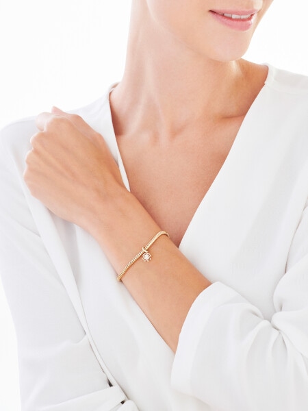 Yellow Gold Diamond Beads Pendant - Clover - 0,02 ct - fineness 9 K