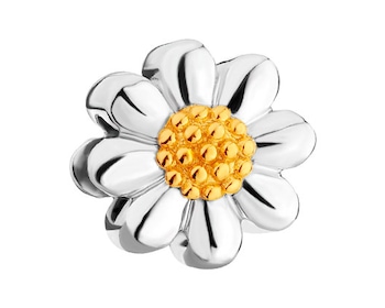 Zawieszka srebrna beads - kwiatek