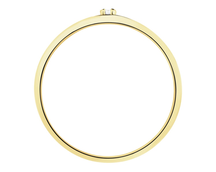 Złoty pierścionek z cyrkoniami