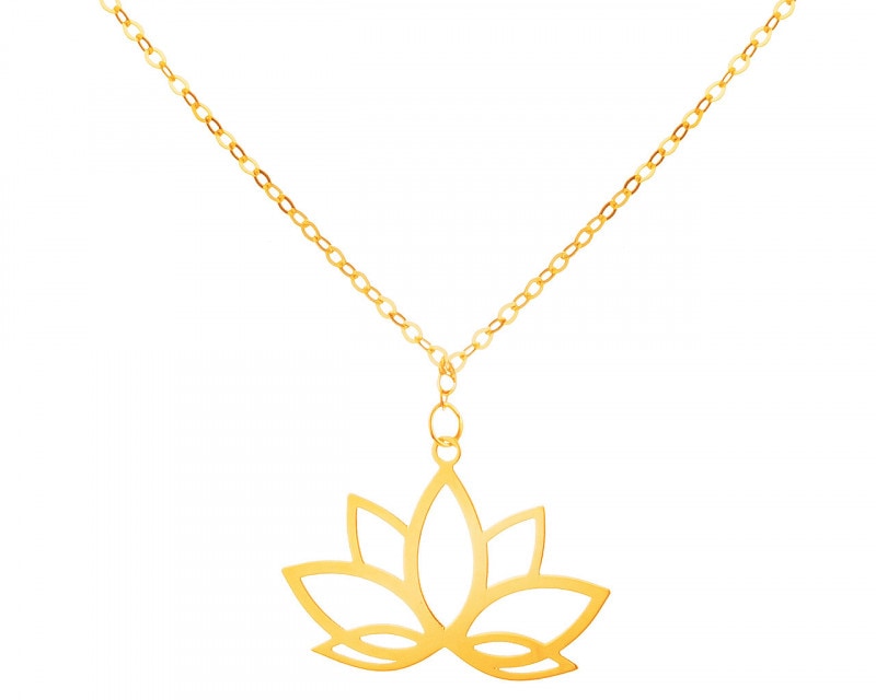Złoty naszyjnik - kwiat lotosu