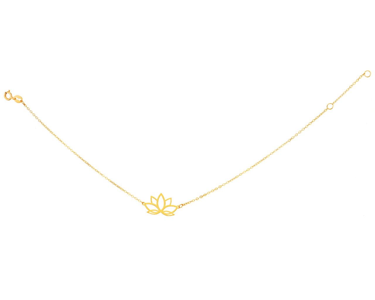 Złota bransoletka, ankier - kwiat lotosu