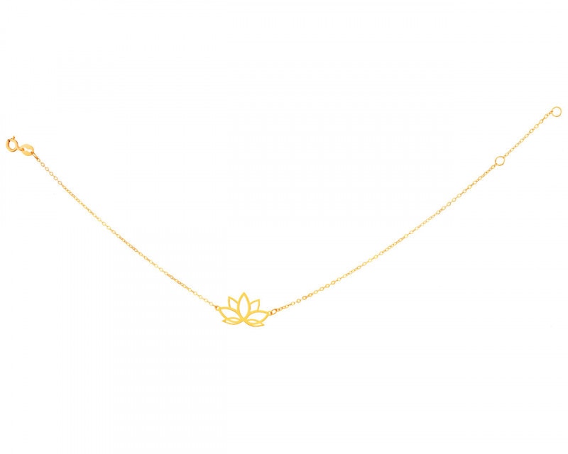 Yellow Gold Bracelet - Lotus Flower