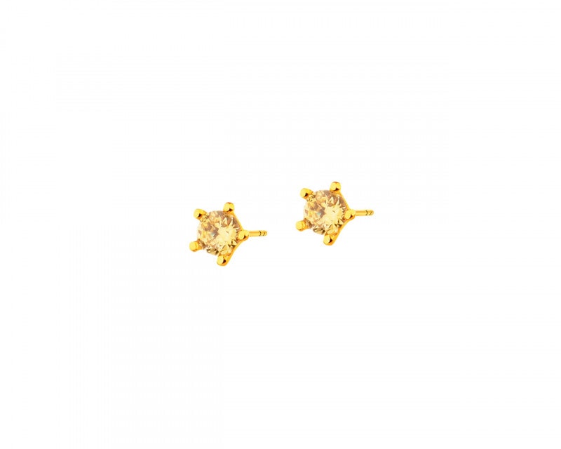 Yellow Gold Earrings with Cubic Zirconia