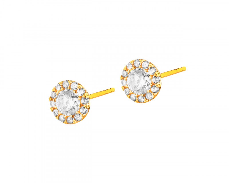 Yellow Gold Earrings with Cubic Zirconia